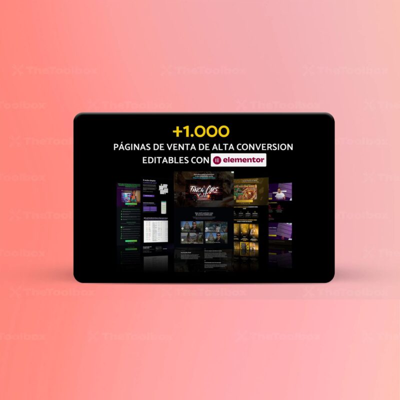 Pack +1000 plantillas Elementor de landing pages de alta conversión