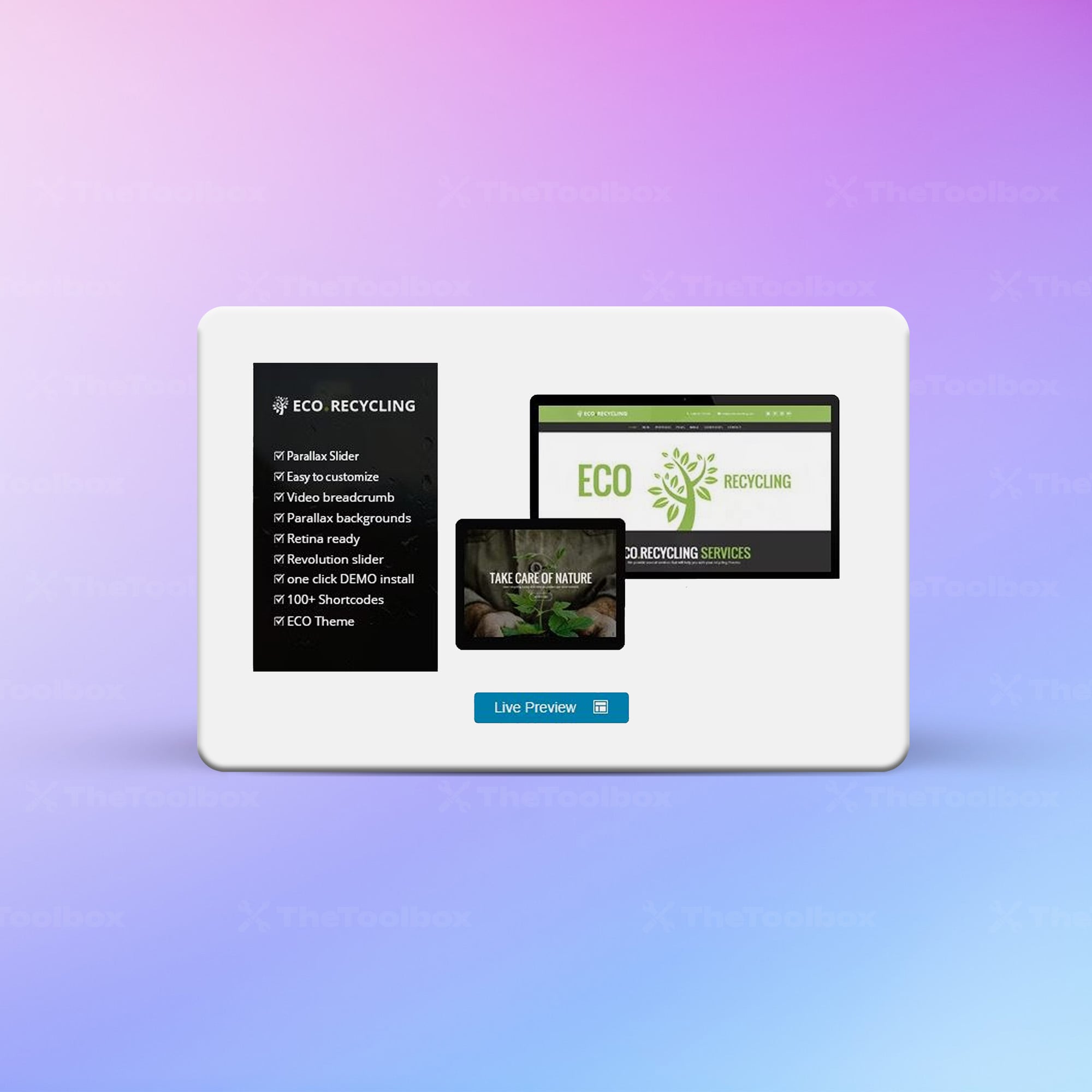 Eco Recycling – Ecology & Nature WordPress Theme-min Eco Recycling - Ecology & Nature WordPress Theme - Imagen 1