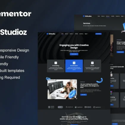 3dstudioz – 3D Design & Animation Studio Elementor Template