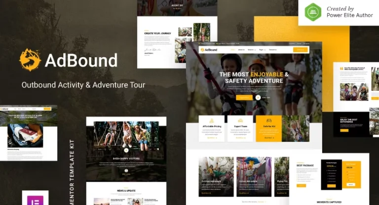 AdBound – Outbound Activity & Adventure Tour Elementor Template