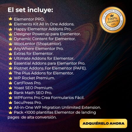 Super pack Elementor Pro + Addons + Templates Landing Pages