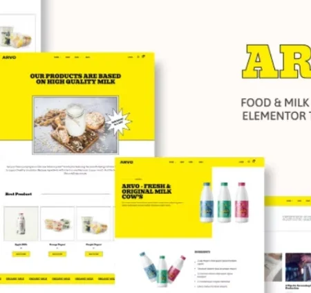 Arvo – Food & Milk Drink Store Elementor Template