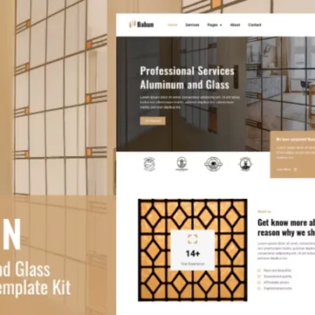 Babun – Aluminum and Glass Installation and Repair Services Elementor Template