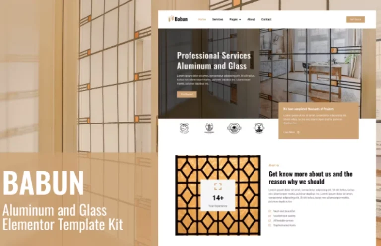 Babun – Aluminum and Glass Installation and Repair Services Elementor Template Babun – Aluminum and Glass Installation and Repair Services Elementor Template - Imagen 1