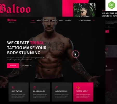 Baltoo – Tattoo Studio and Artist Elementor Template