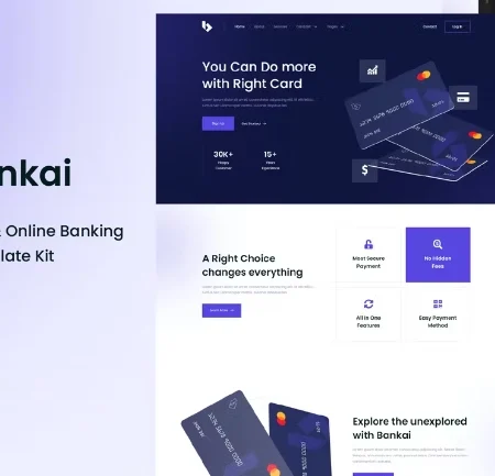 Bankai – Card Payment & Online Banking Elementor Template