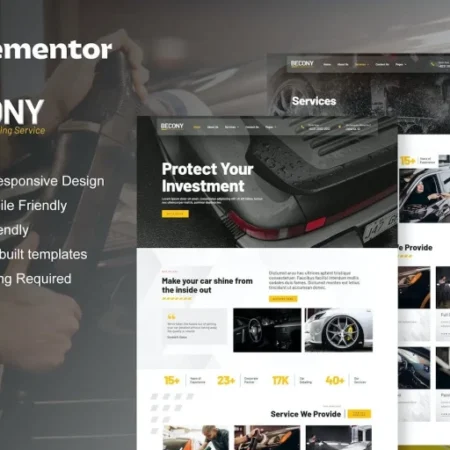 Becony – Car Detailing Services & Car Repair Elementor Template