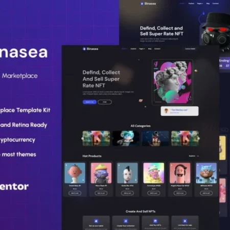 Binasea – NFT Marketplace Elementor Template