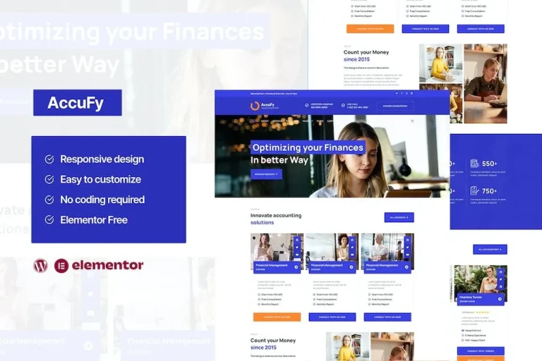Accufy – Accounting Consultant Service Elementor Template Accufy – Accounting Consultant Service Elementor Template - Imagen 1