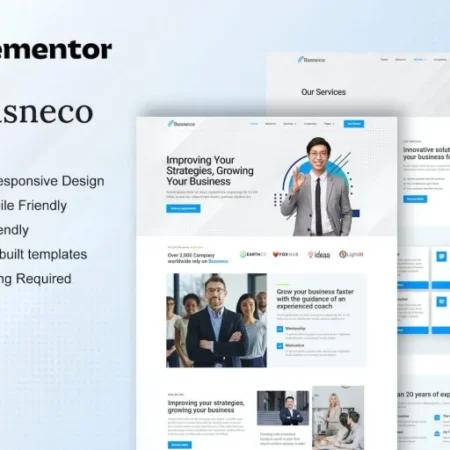 Busneco – Business Coach & Consulting Elementor Template