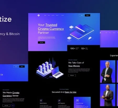 Cryptize – Blockchain Cryptocurrency & Bitcoin Elementor Template