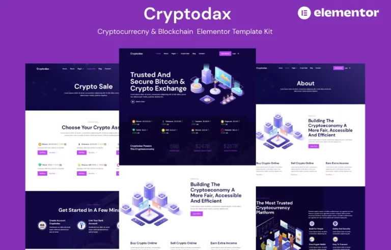 Cryptodax – Cryptocurrency & Blockchain Elementor Template Cryptodax – Cryptocurrency & Blockchain Elementor Template - Imagen 1