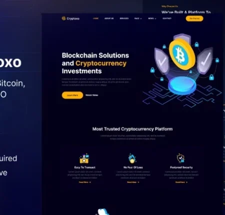 Cryptoxo – Cryptocurrency Blockchain & Bitcoin Elementor Template