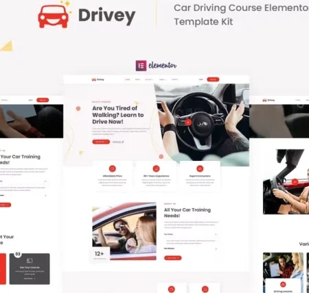Drivey – Car Driving Course Elementor Template