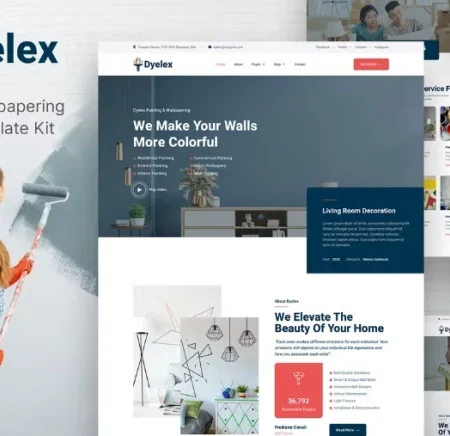 Dyelex – Painting & Wallpapering Service Elementor Template