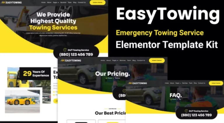 EasyTowing – Emergency Towing Service Elementor Template EasyTowing – Emergency Towing Service Elementor Template - Imagen 1