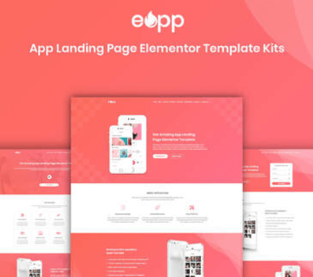 eApp – Landing Page Elementor Template