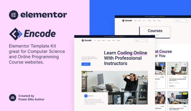 Encode – Online Programming & Computer Science Course Elementor Template Encode – Online Programming & Computer Science Course Elementor Template - Imagen 1