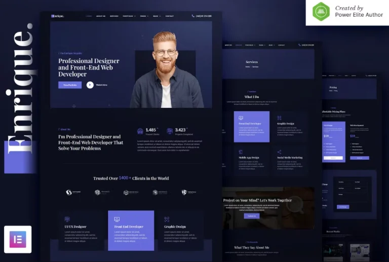 Enrique – Personal CV:Resume & Portfolio Elementor Template Enrique – Personal CV/Resume & Portfolio Elementor Template - Imagen 1
