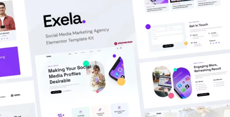 Exela – Social Media Marketing Agency Elementor Template Exela – Social Media Marketing Agency Elementor Template - Imagen 1