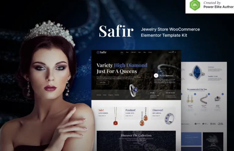 Safir – Jewelry Store WooCommerce Elementor Template Safir – Jewelry Store WooCommerce Elementor Template - Imagen 1