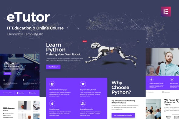 eTutor – Education & Online Course Elementor Template eTutor – Education & Online Course Elementor Template - Imagen 1