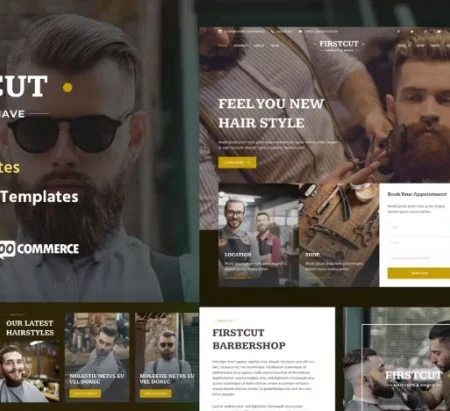 FirstCut – Barbershop & Men’s Grooming Elementor Template
