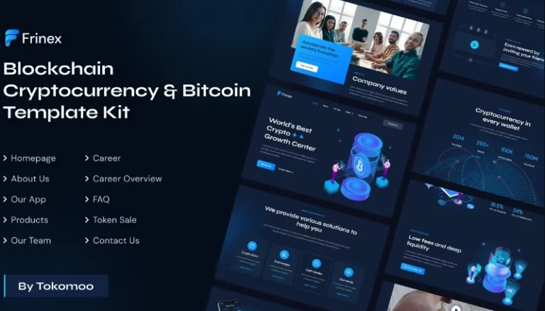 Frinex Blockchain Cryptocurrency & Bitcoin Elementor Template Frinex | Blockchain Cryptocurrency & Bitcoin Elementor Template - Imagen 1