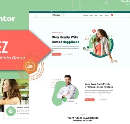 Fruteez – Healthy Food & Drinks Brand Elementor Template
