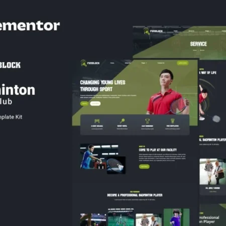 Furblock – Badminton Club Elementor Template