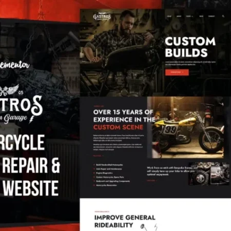Gastros Garage – Motorcycle Service Repair Elementor Template