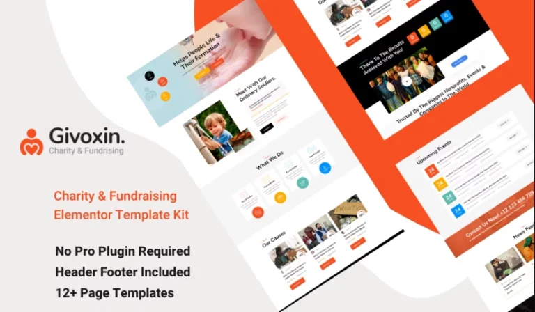 Givoxin – Charity Elementor Template Givoxin – Charity Elementor Template - Imagen 1