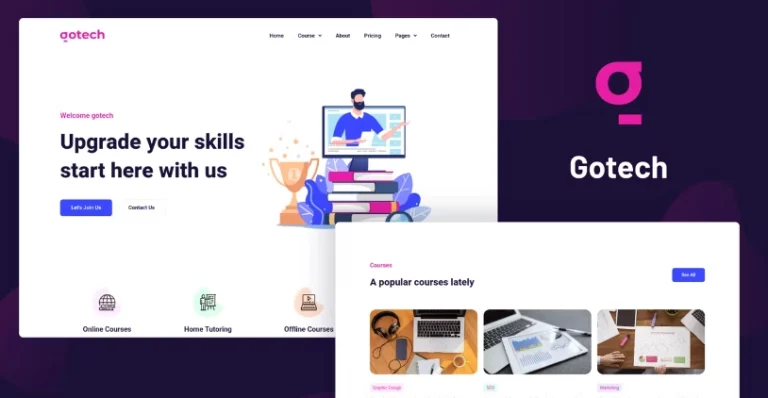 Gotech – Online Course Elementor Template Gotech – Online Course Elementor Template - Imagen 1