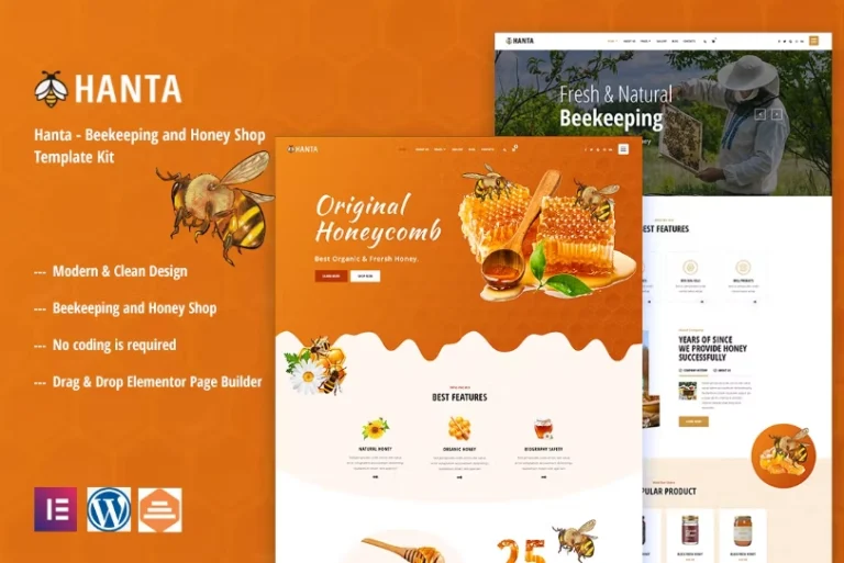 Hanta – Beekeeping & Honey Shop Elementor Template Hanta – Beekeeping & Honey Shop Elementor Template - Imagen 1