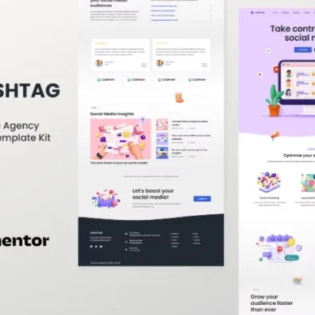 Hashtag – Social Media Agency Elementor Template