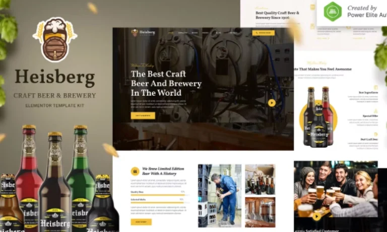 Heisberg – Craft Beer & Brewery Elementor Template Heisberg – Craft Beer & Brewery Elementor Template - Imagen 1