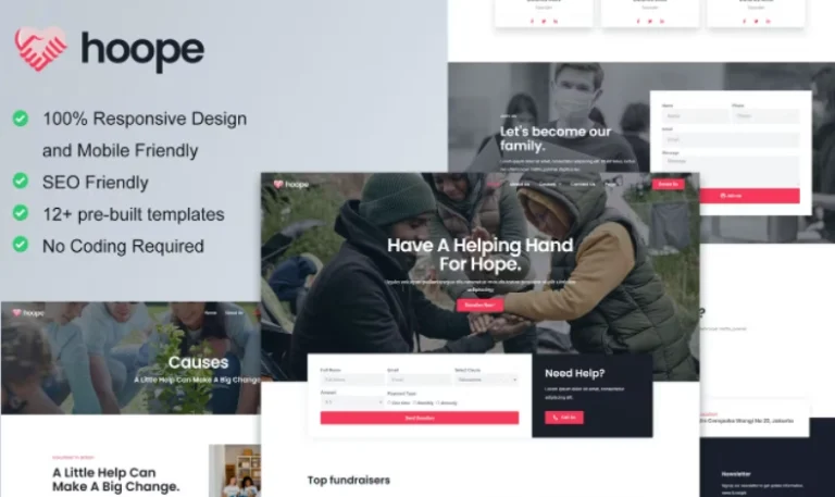 Hoope – Charity & Donation Elementor Template Hoope – Charity & Donation Elementor Template - Imagen 1