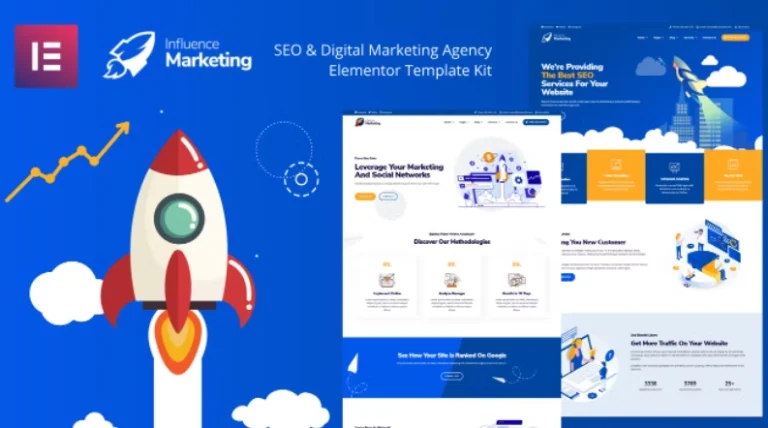 Influence Marketing – SEO & Digital Agency Elementor Template Influence Marketing – SEO & Digital Agency Elementor Template - Imagen 1