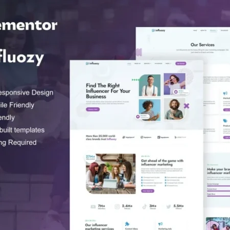 Influozy – Influencer Marketing Agency Elementor Pro Template