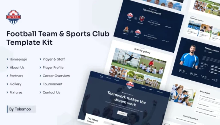 Intera | Football Team & Sports Club Elementor Template Intera - Football Team & Sports Club Elementor Template - Imagen 1